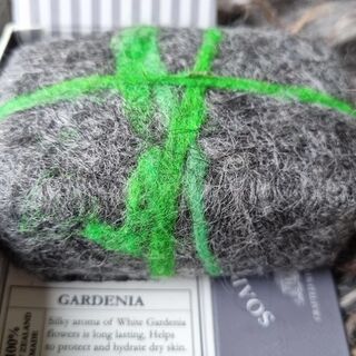 White Gardenia Gotland felted soap