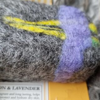 Lemon and Lavender felted Gotland soap